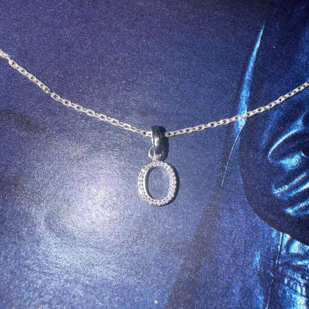 Sterling silver 925 diamonds O or 0 charm necklace by Links of London